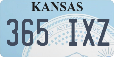 KS license plate 365IXZ
