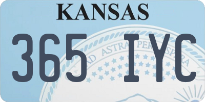 KS license plate 365IYC