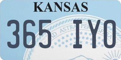 KS license plate 365IYO
