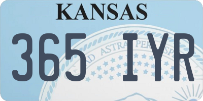 KS license plate 365IYR