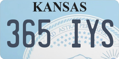 KS license plate 365IYS