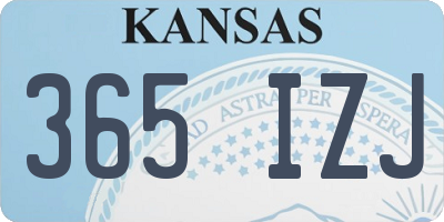 KS license plate 365IZJ