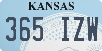 KS license plate 365IZW