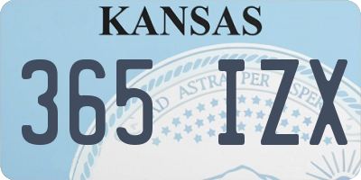 KS license plate 365IZX