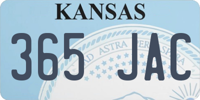 KS license plate 365JAC