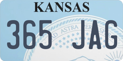 KS license plate 365JAG
