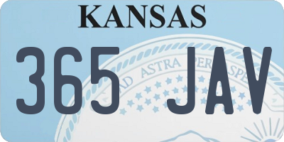 KS license plate 365JAV