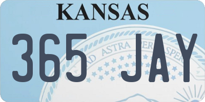 KS license plate 365JAY