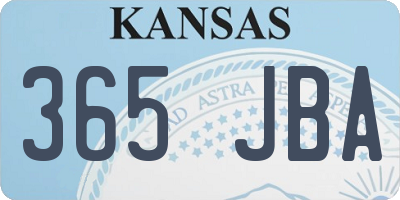 KS license plate 365JBA