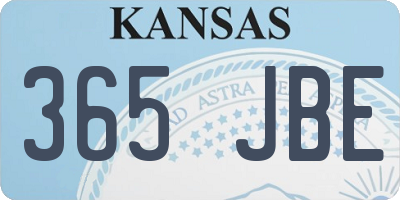 KS license plate 365JBE