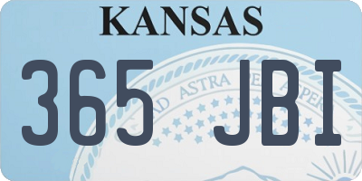 KS license plate 365JBI