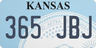 KS license plate 365JBJ