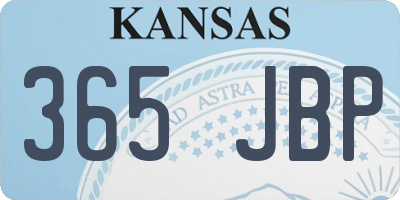 KS license plate 365JBP
