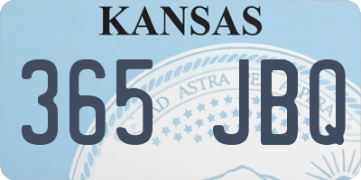 KS license plate 365JBQ