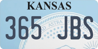 KS license plate 365JBS