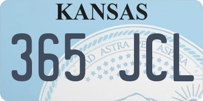 KS license plate 365JCL