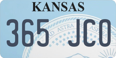 KS license plate 365JCO