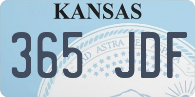 KS license plate 365JDF