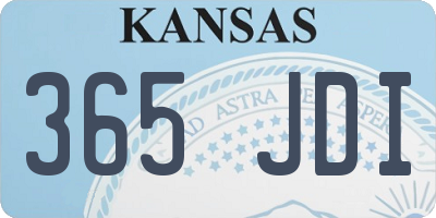 KS license plate 365JDI