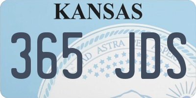 KS license plate 365JDS