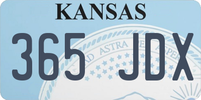 KS license plate 365JDX