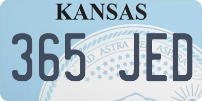 KS license plate 365JED