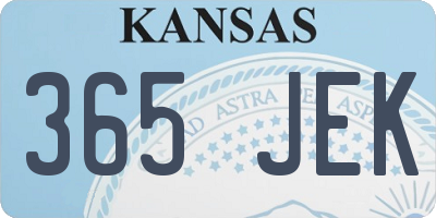 KS license plate 365JEK