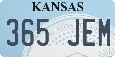 KS license plate 365JEM