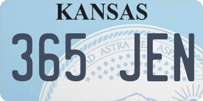 KS license plate 365JEN