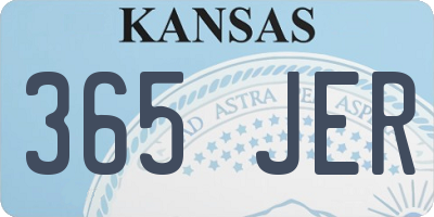 KS license plate 365JER