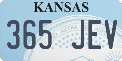 KS license plate 365JEV