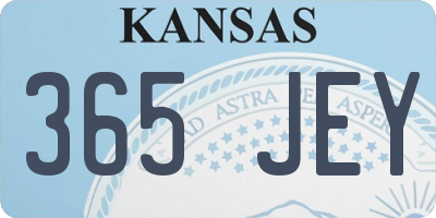 KS license plate 365JEY