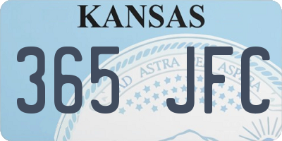 KS license plate 365JFC