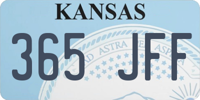 KS license plate 365JFF