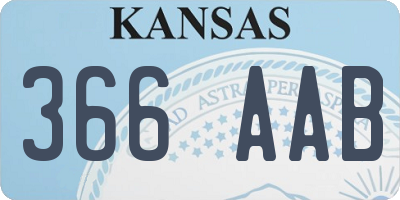 KS license plate 366AAB