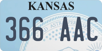 KS license plate 366AAC