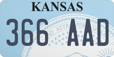 KS license plate 366AAD