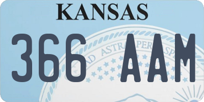 KS license plate 366AAM