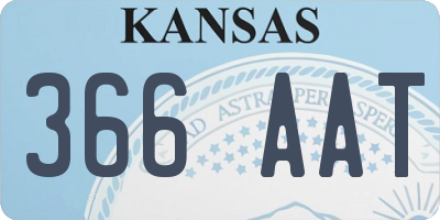 KS license plate 366AAT
