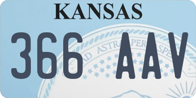 KS license plate 366AAV