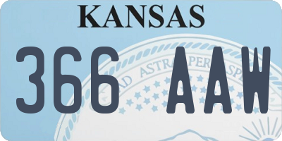 KS license plate 366AAW