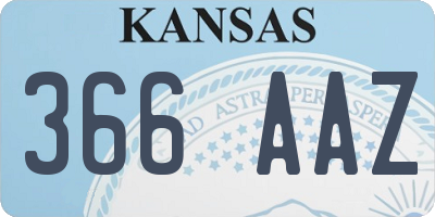 KS license plate 366AAZ