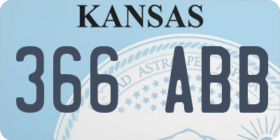 KS license plate 366ABB