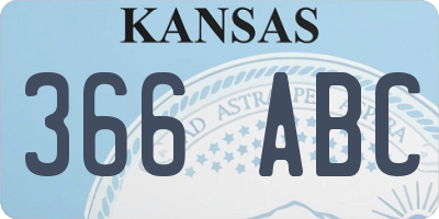 KS license plate 366ABC