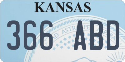 KS license plate 366ABD