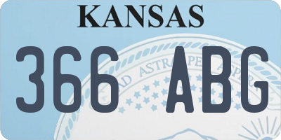 KS license plate 366ABG