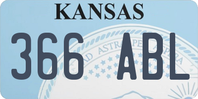 KS license plate 366ABL