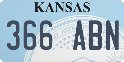 KS license plate 366ABN