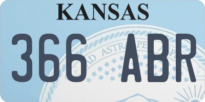 KS license plate 366ABR