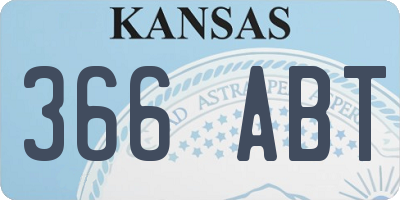 KS license plate 366ABT